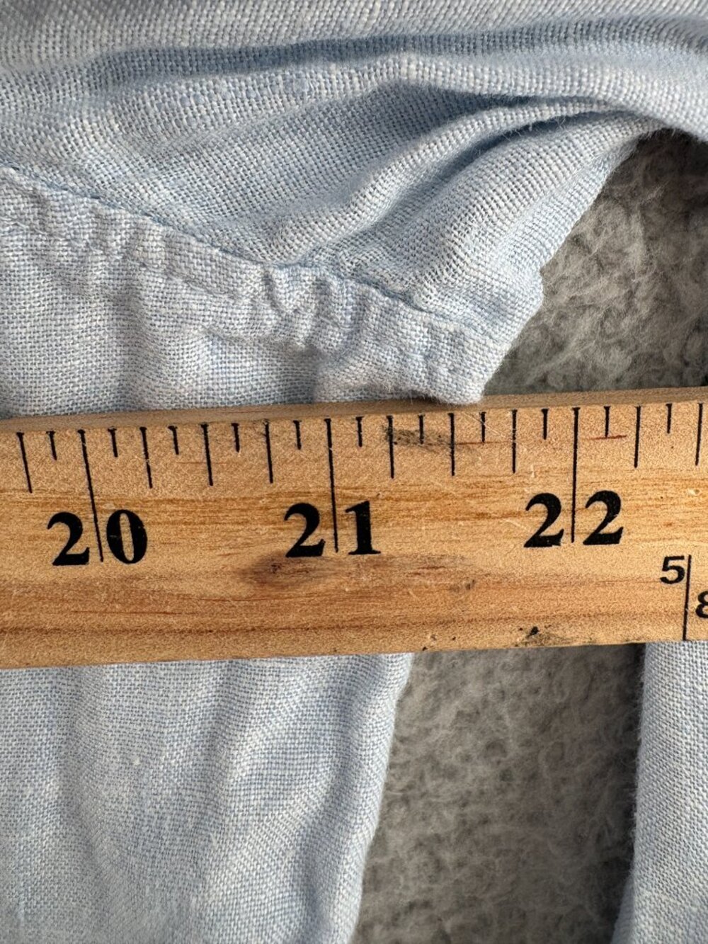 H&M 100% Linen Light Blue Button Down Shirt Minimalist Blouse M - Picture 6 of 11